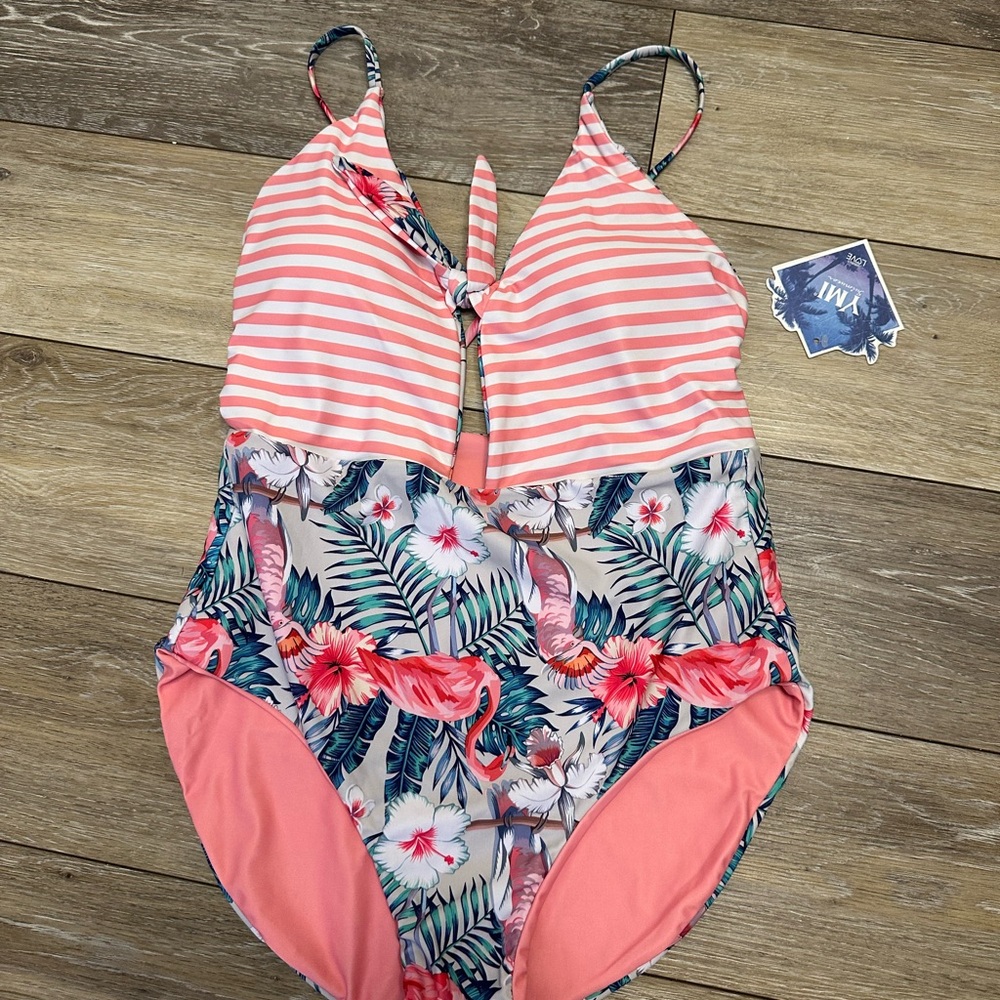 YMI Floral One Piece Swimsuit